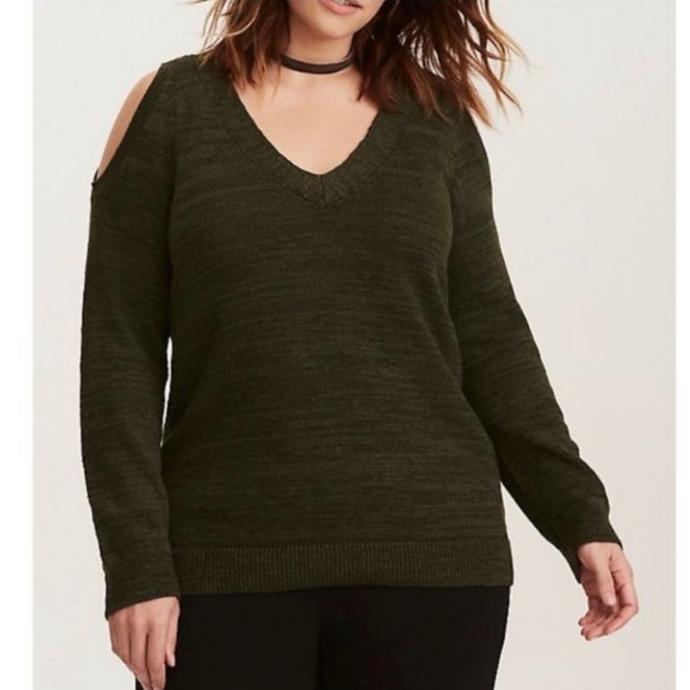 Torrid knit cold shoulder top